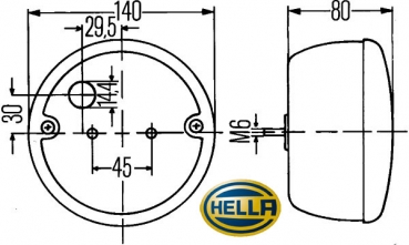 Preview: Schluß-Brems-(Blink-)Leuchte mit Kennzeichenbeleuchtung, Hella
